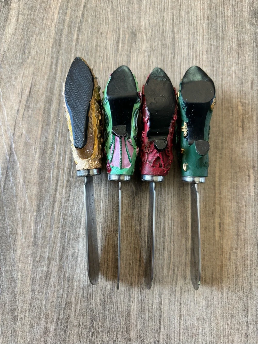 Decorative Whimsical Women Shoe Cheese Spreaders - Gold, Mint, Red, Teal